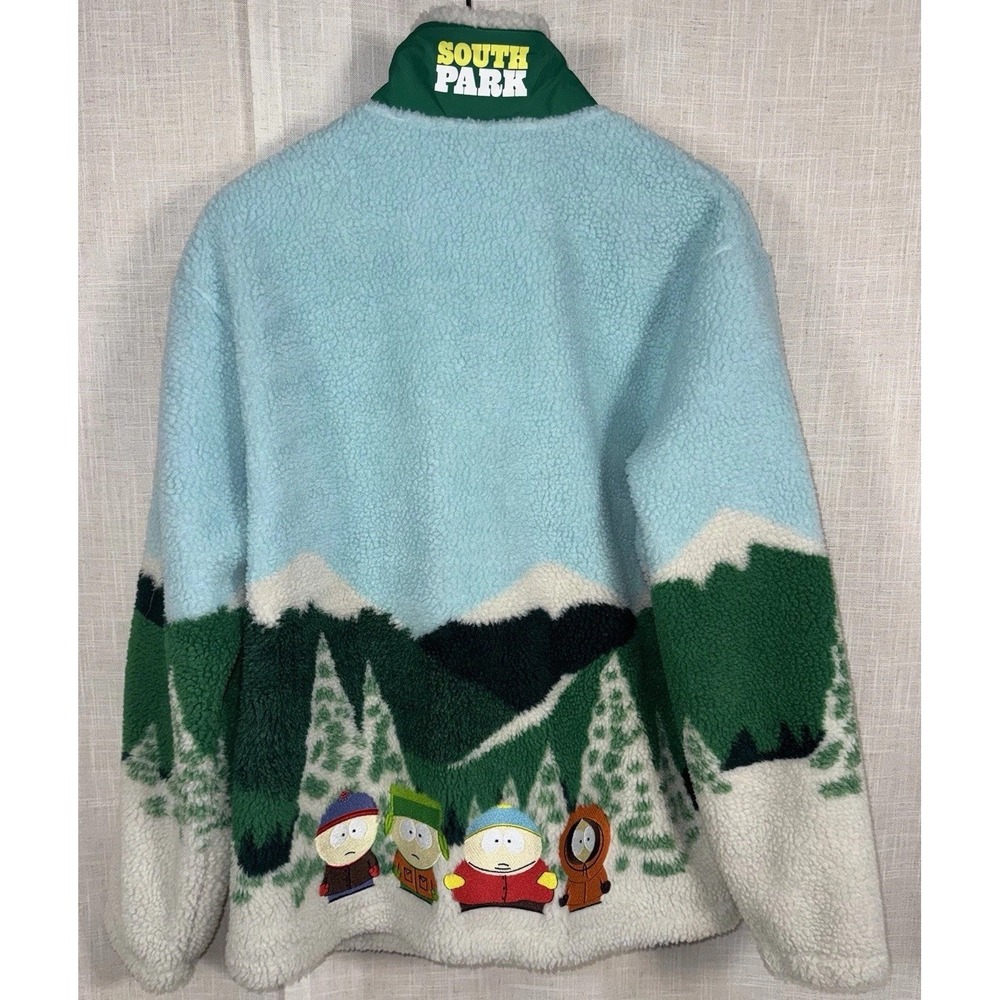 H&M South Park Fleece Jacket Men's Full Zip All Over Print Comedy Central HTF